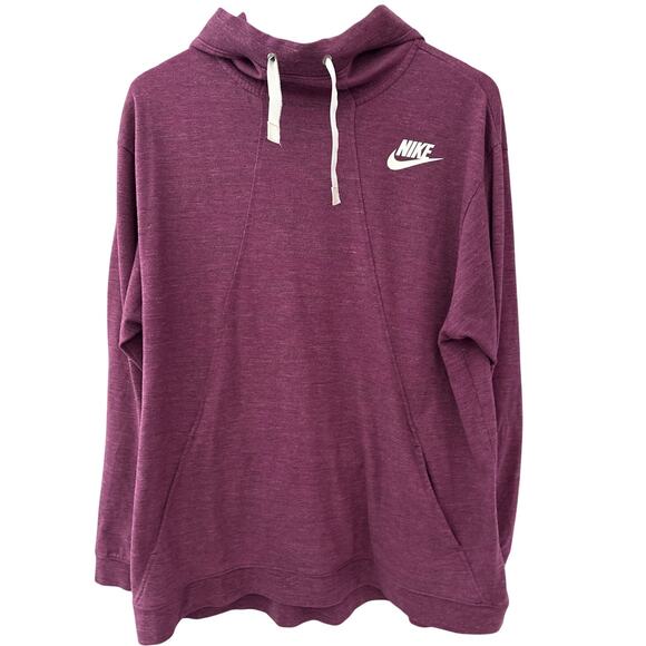 Nike High Neck Pullover Front Kangaroo Pocket Pullover‎ Hoodie Purple Size XL - Picture 2 of 8